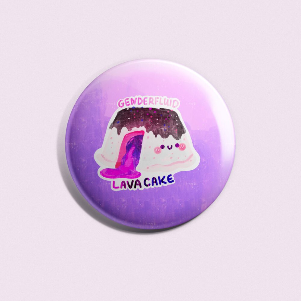 Genderfluid Lava Cake Przypinka 58mm
