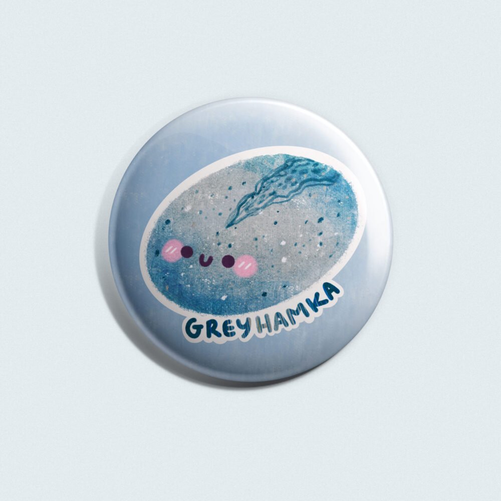 Grey-aroace Greyhamka Przypinka 58mm