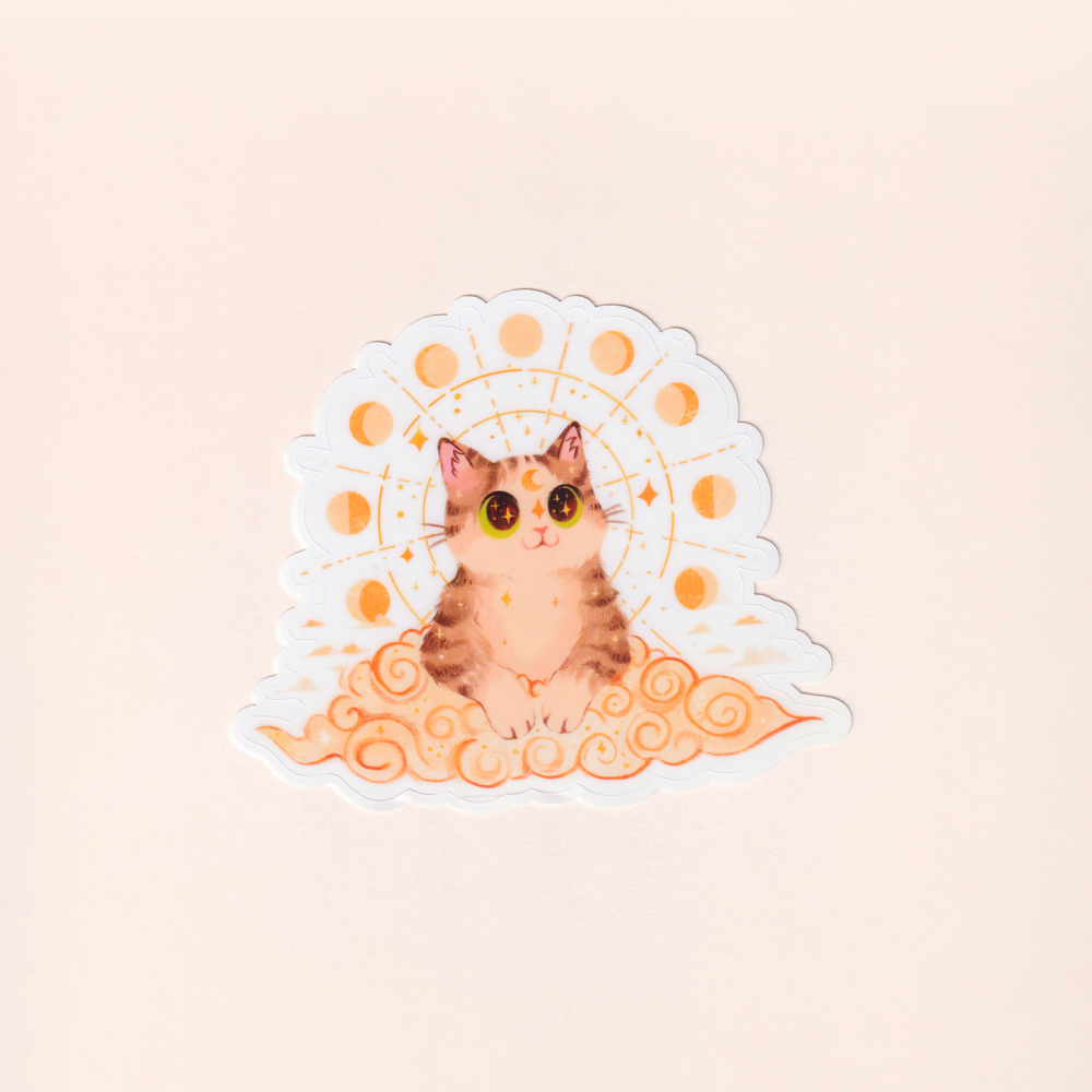 Kot Księżycowy Naklejka
