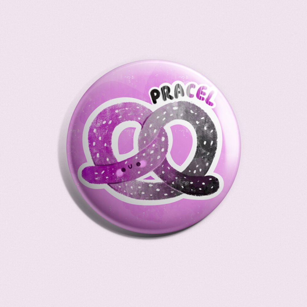 Aseksualny PrACEl Przypinka 58mm