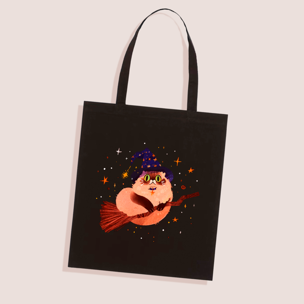 CzarMEOWdziej na miotle Torba Bawełniana