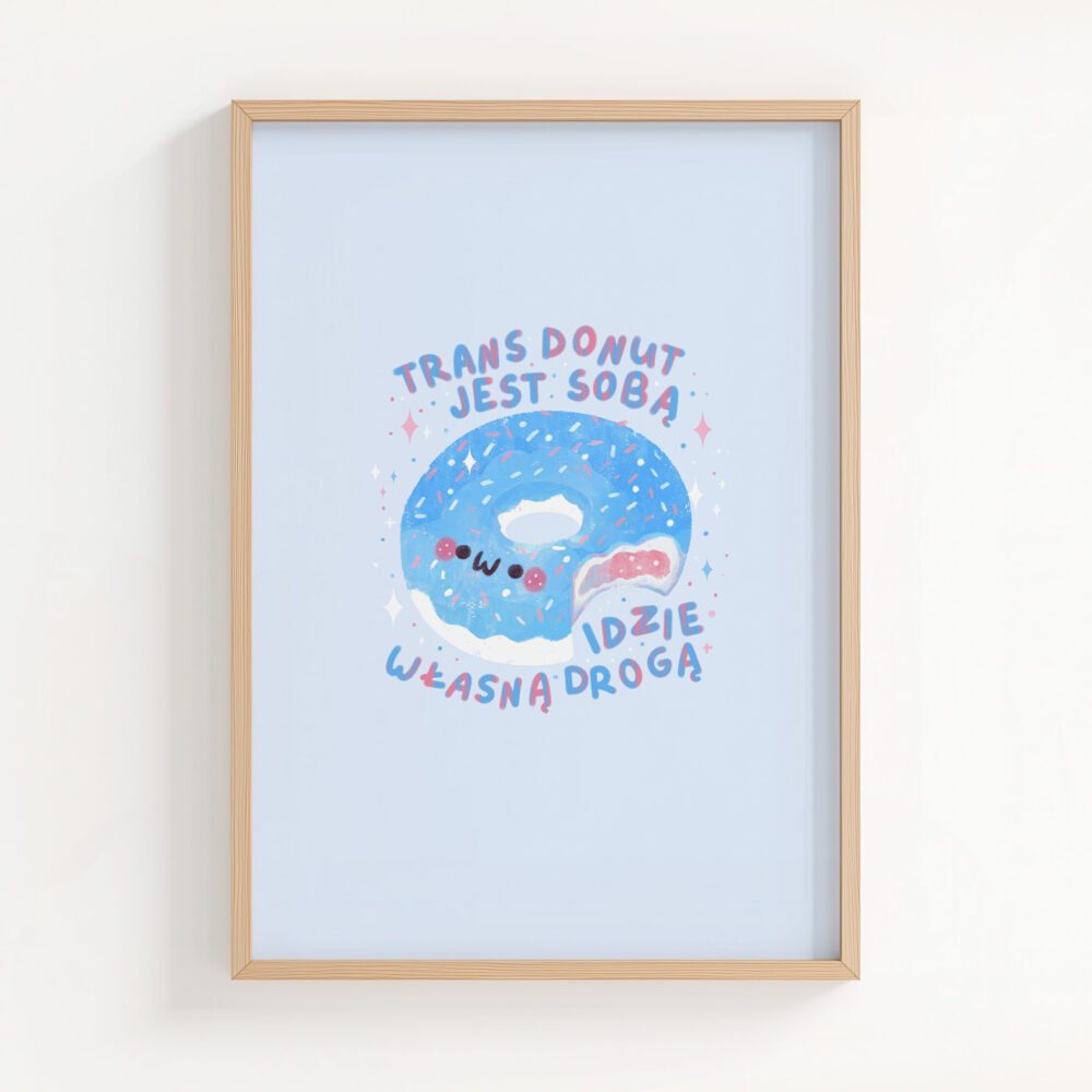 Trans Donut Niebieski Art Print | A5 | A4 | A3 |